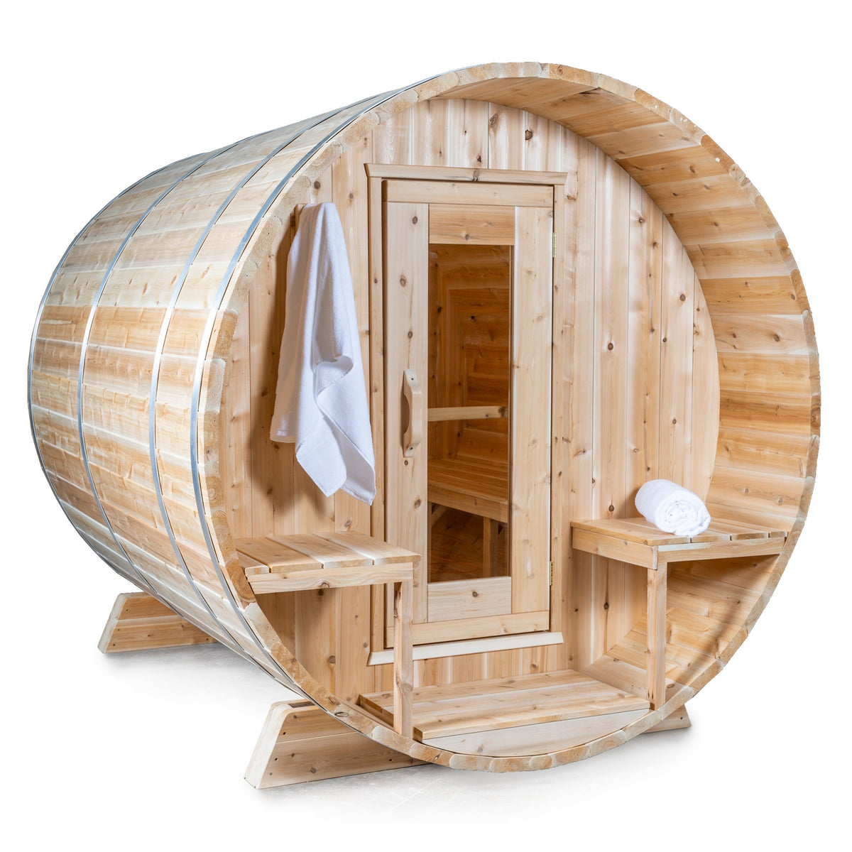 Dundalk Leisurecraft Canadian Timber 4-Person Serenity Barrel Sauna | CTC2245W