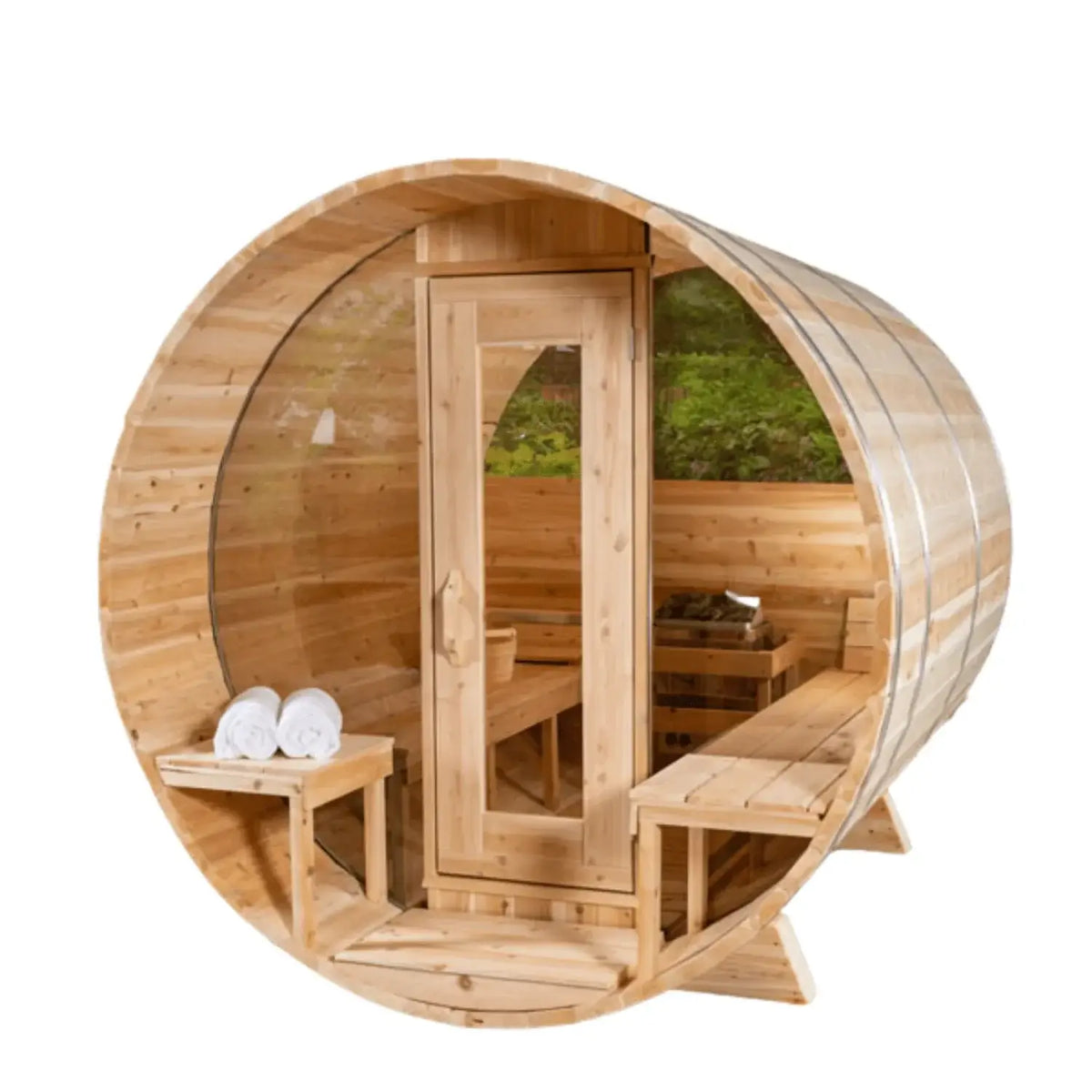 Dundalk Leisurecraft Canadian Timber 4-Person Serenity MP Barrel Sauna | CTC2245MP