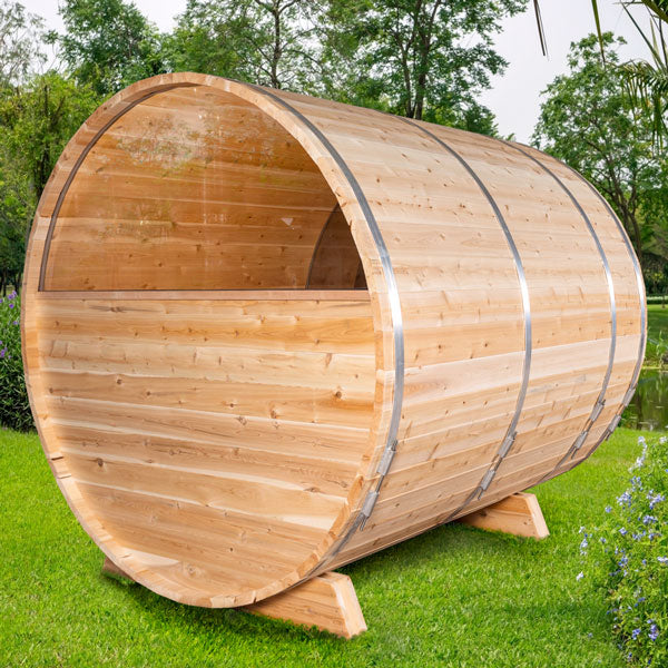Dundalk Leisurecraft Canadian Timber 4-Person Serenity MP Barrel Sauna | CTC2245MP