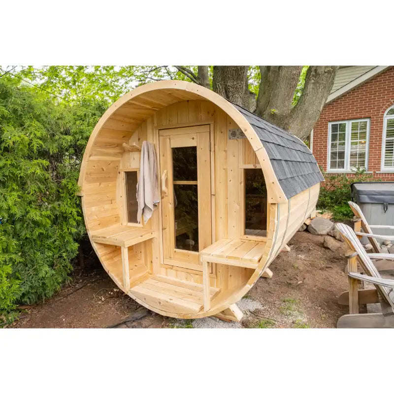 Dundalk Leisurecraft Canadian Timber 6-Person Tranquility Barrel Sauna | CTC2345W