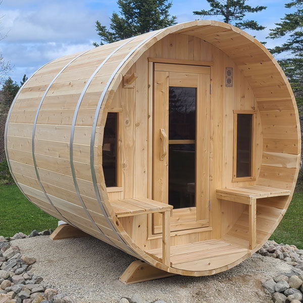 Dundalk Leisurecraft Canadian Timber 6-Person Tranquility Barrel Sauna | CTC2345W