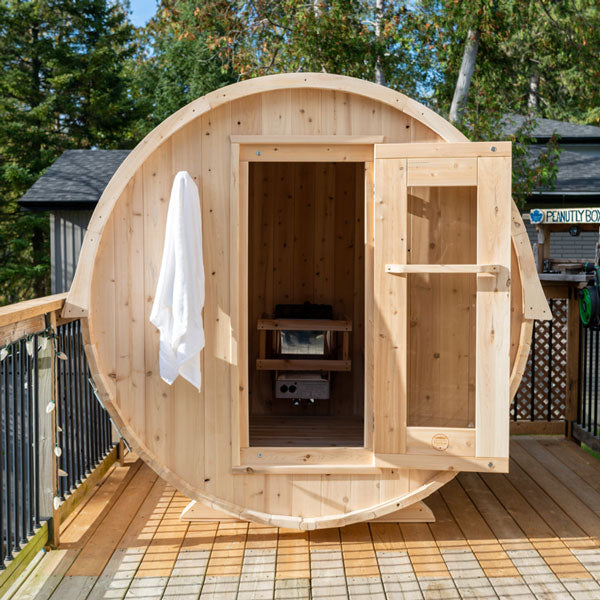 Dundalk Leisurecraft Canadian Timber 4-Person Harmony Barrel Sauna | CTC22W