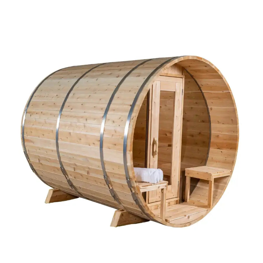 Dundalk Leisurecraft Canadian Timber 4-Person Serenity MP Barrel Sauna | CTC2245MP