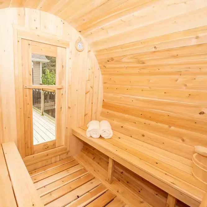 Dundalk Leisurecraft Canadian Timber 4-Person Harmony Barrel Sauna | CTC22W