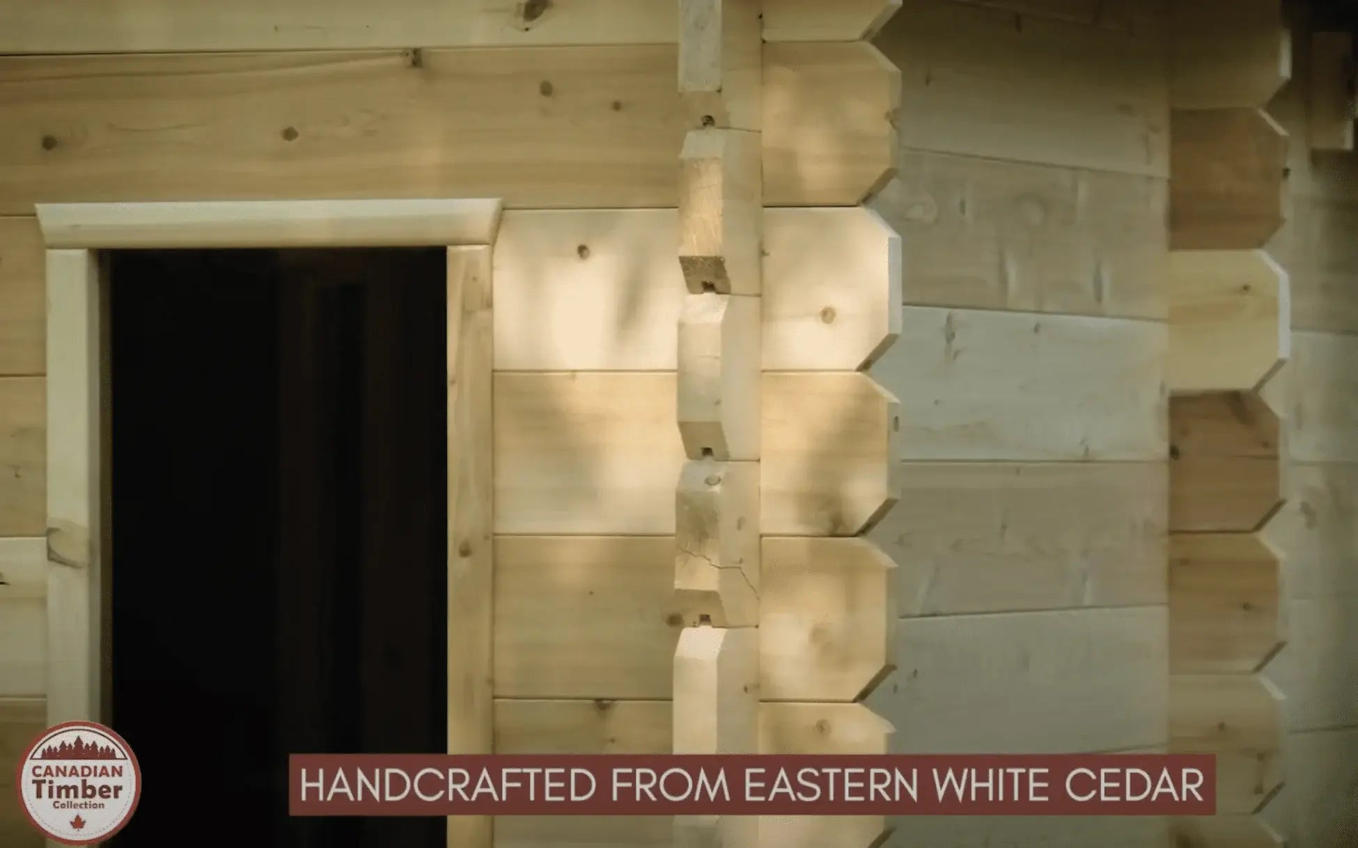 Dundalk Leisurecraft Georgian Cabin Sauna with Changeroom made from white cedar wood showing exterior craftsmanship and eco-friendly design. CTC88CW