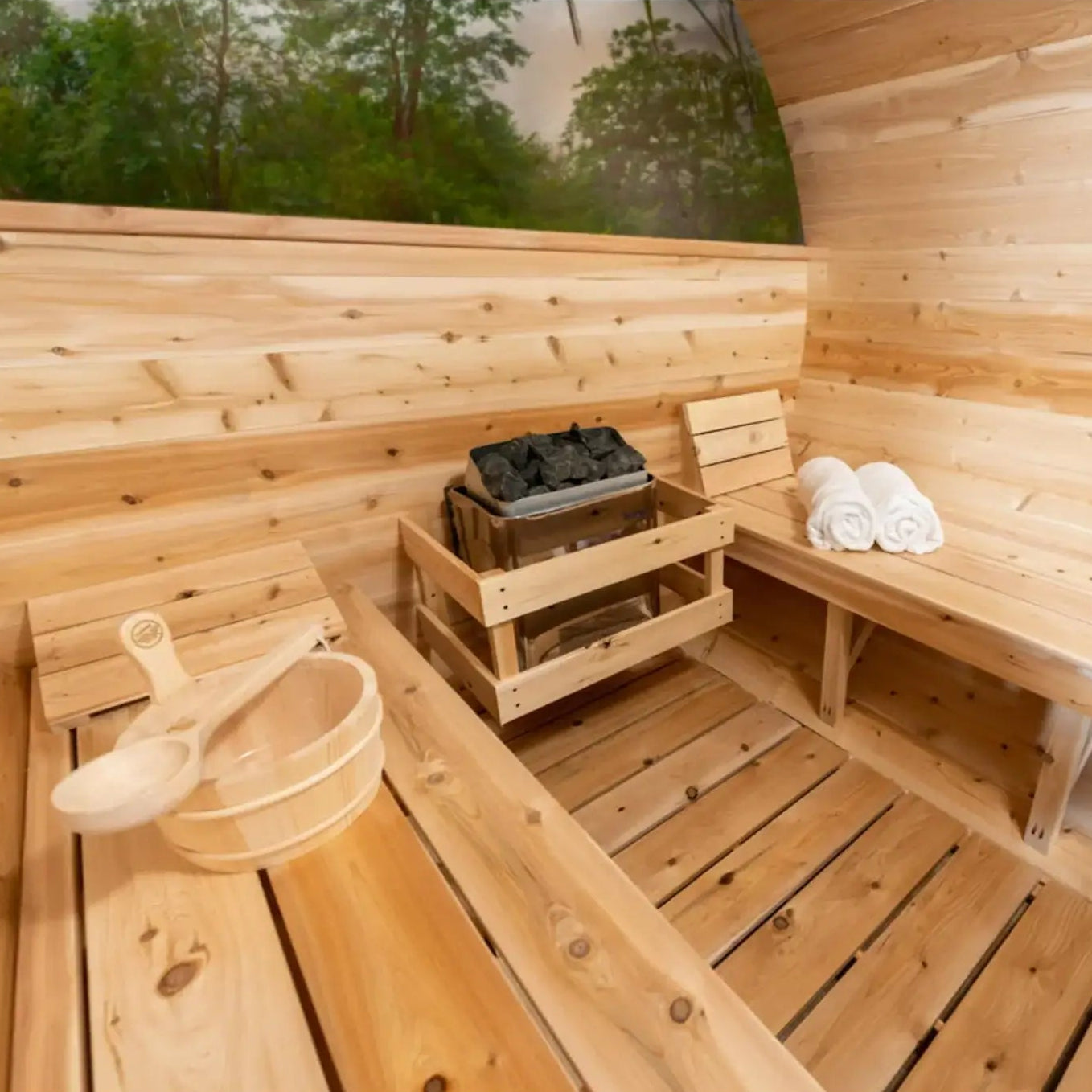 Dundalk Leisurecraft Canadian Timber 6-Person Tranquility MP Barrel Sauna | CTC2345MP