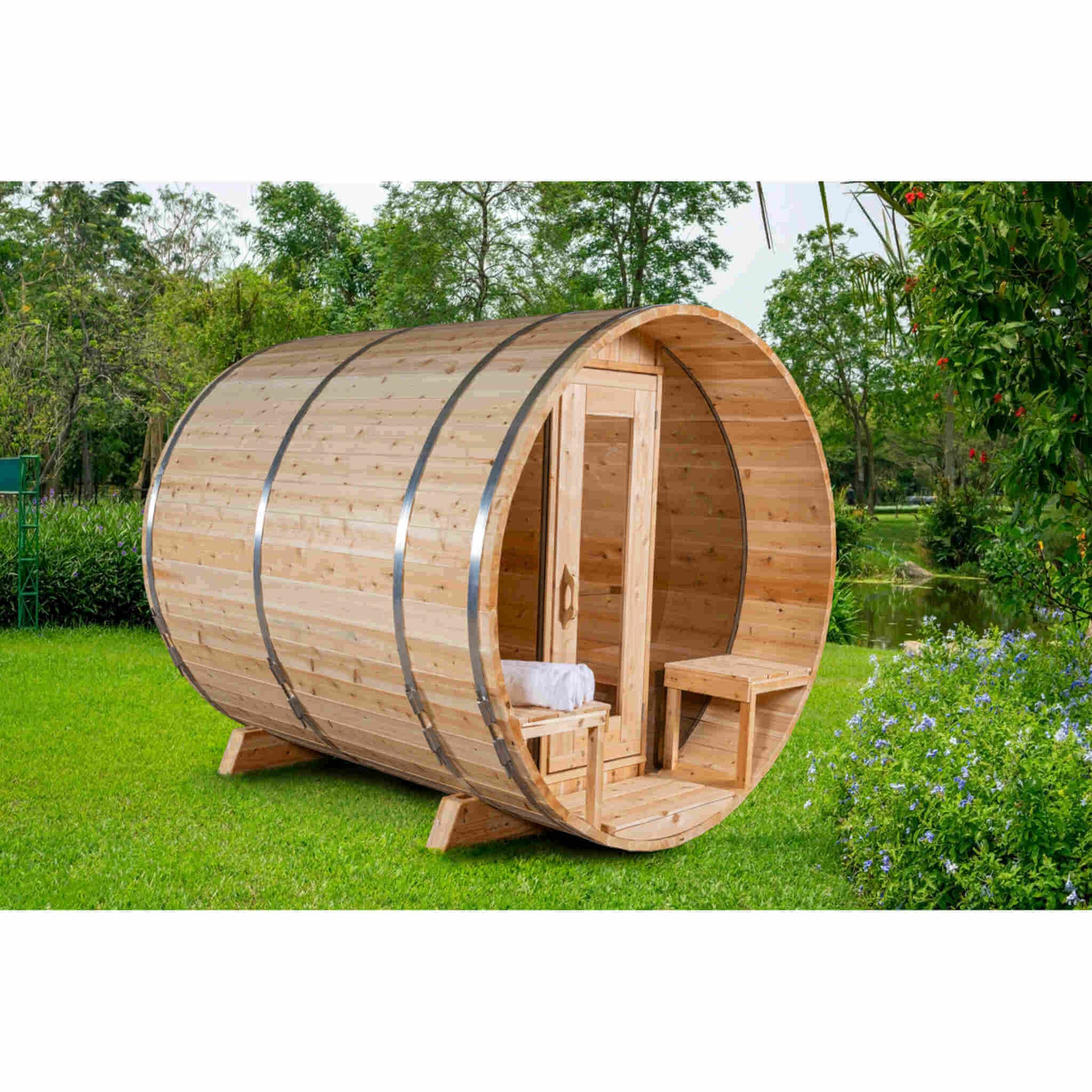 Dundalk Leisurecraft Canadian Timber 6-Person Tranquility MP Barrel Sauna | CTC2345MP