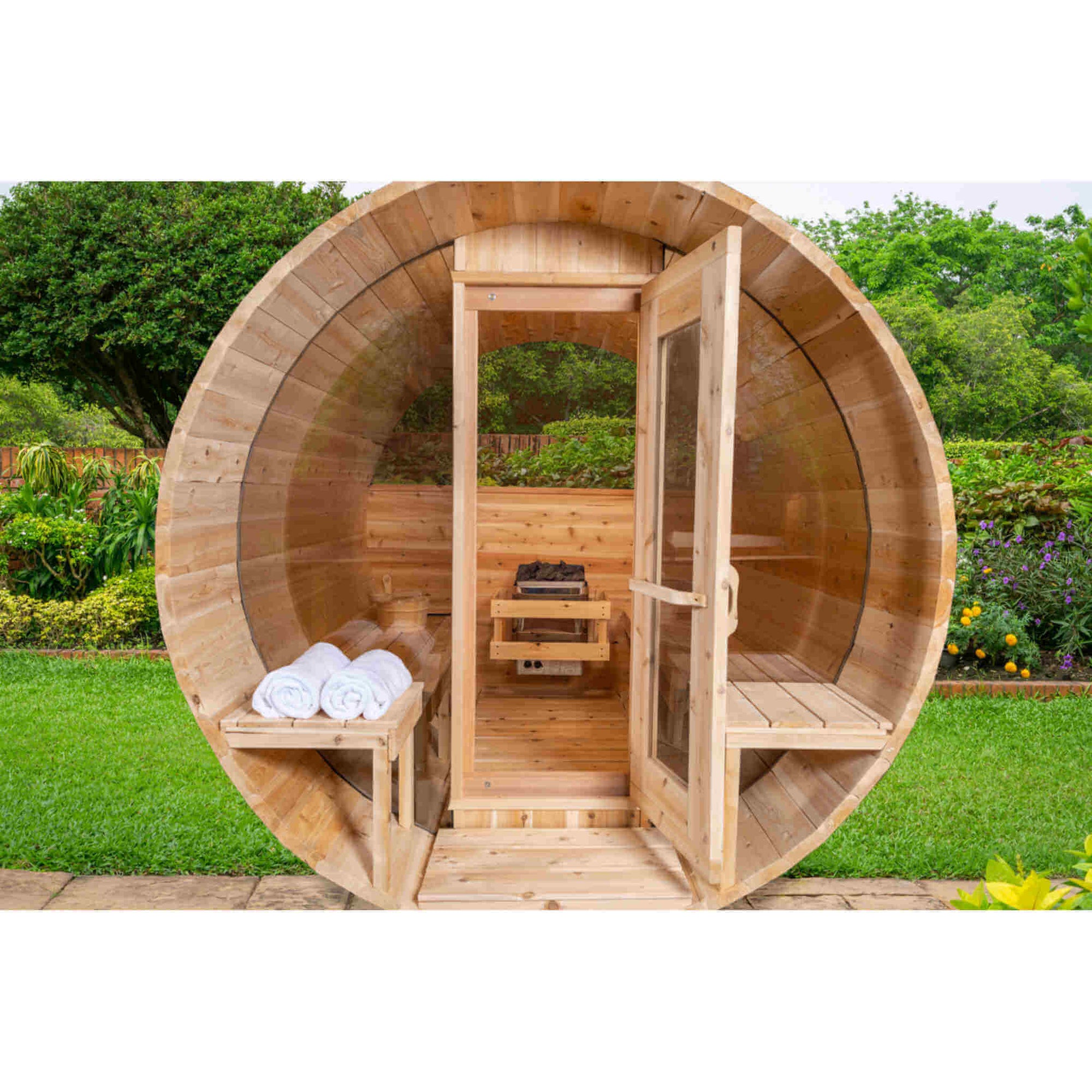 Dundalk Leisurecraft Canadian Timber 6-Person Tranquility MP Barrel Sauna | CTC2345MP