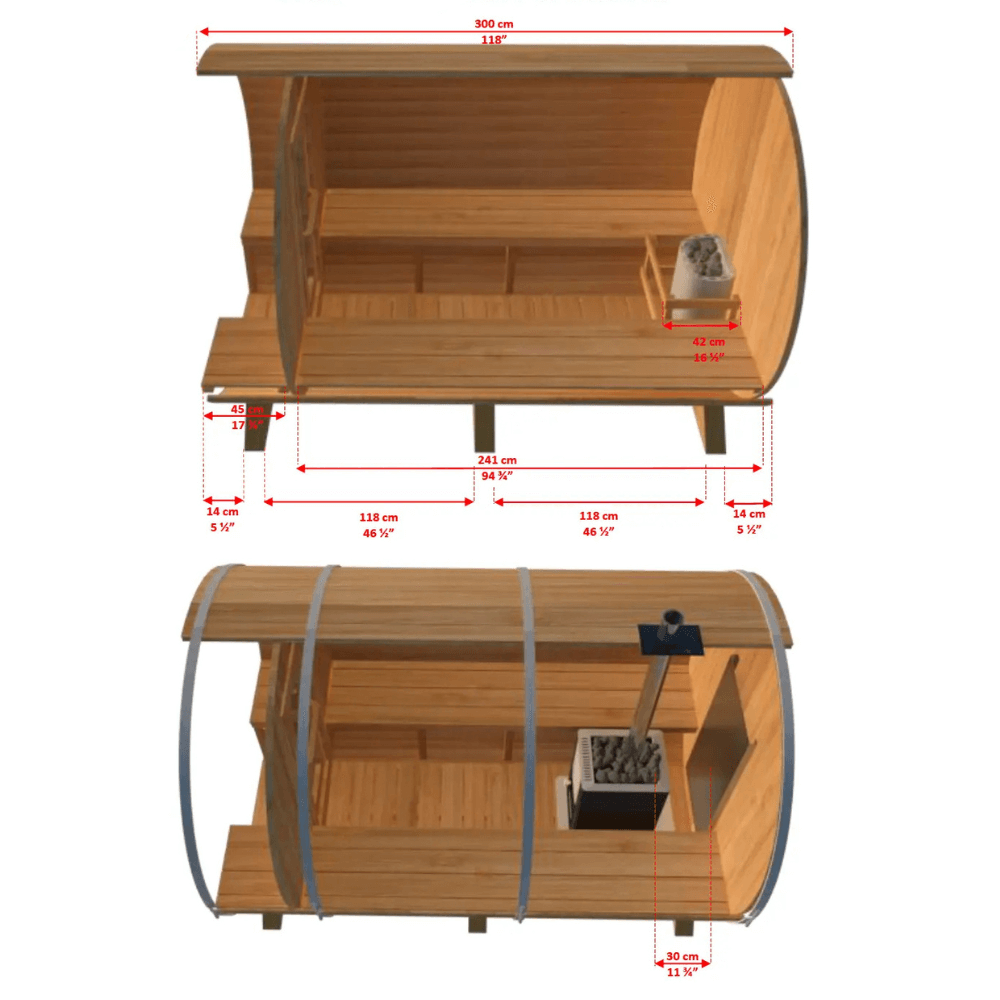 Dundalk Leisurecraft Canadian Timber 6-Person Tranquility MP Barrel Sauna | CTC2345MP