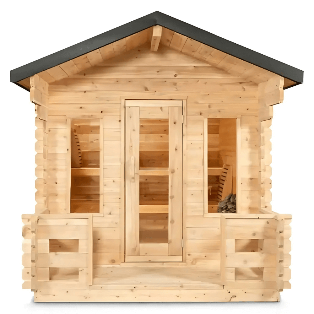 Dundalk Leisurecraft Canadian Timber 6 Person Georgian Cabin Sauna w/ Porch | CTC88PW