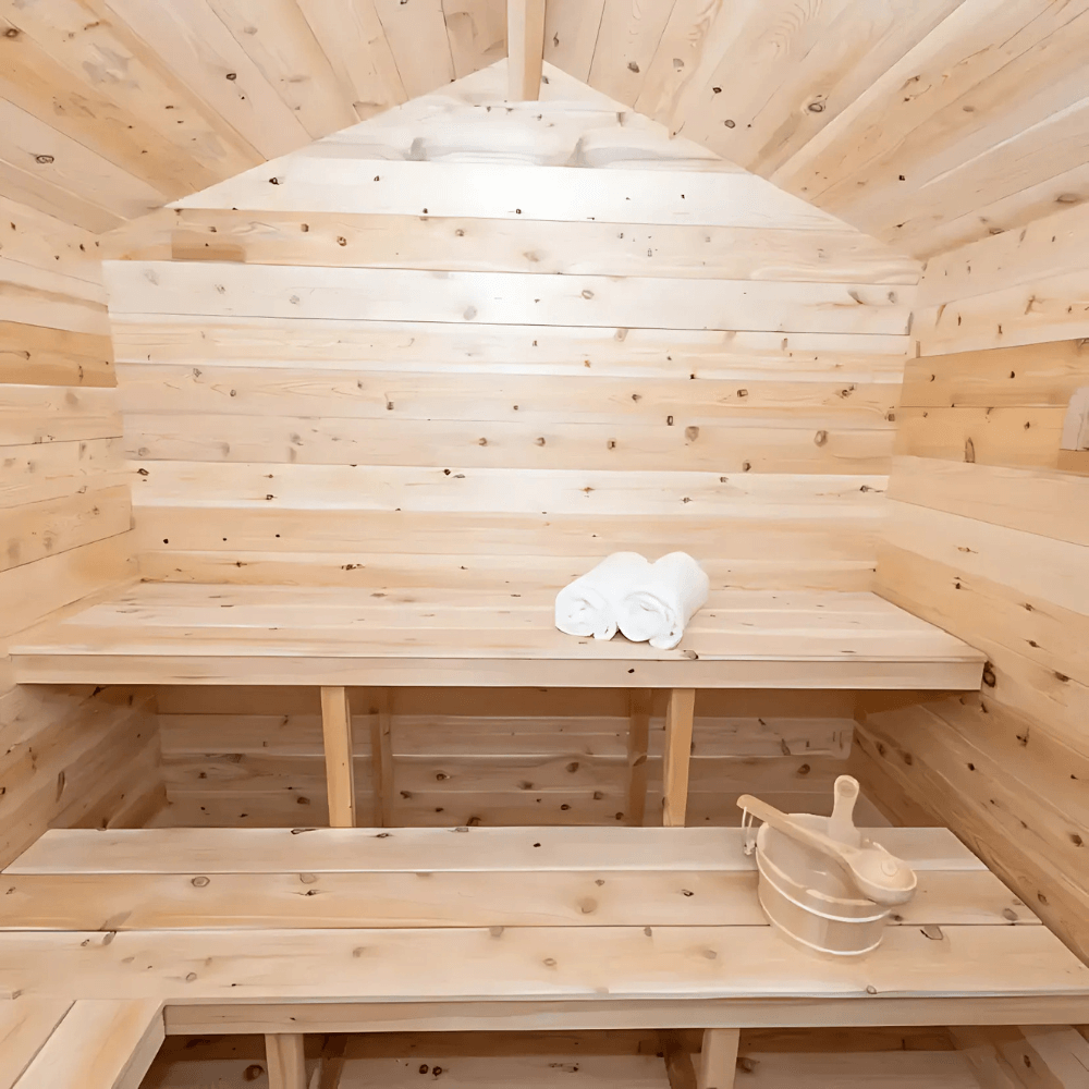 Dundalk Leisurecraft Canadian Timber 6 Person Georgian Cabin Sauna w/ Porch | CTC88PW