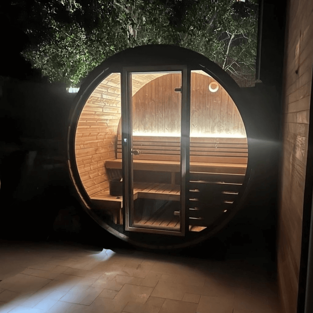 SaunaLife EE6G 4-Person Barrel Sauna | Ergo Elegance Series