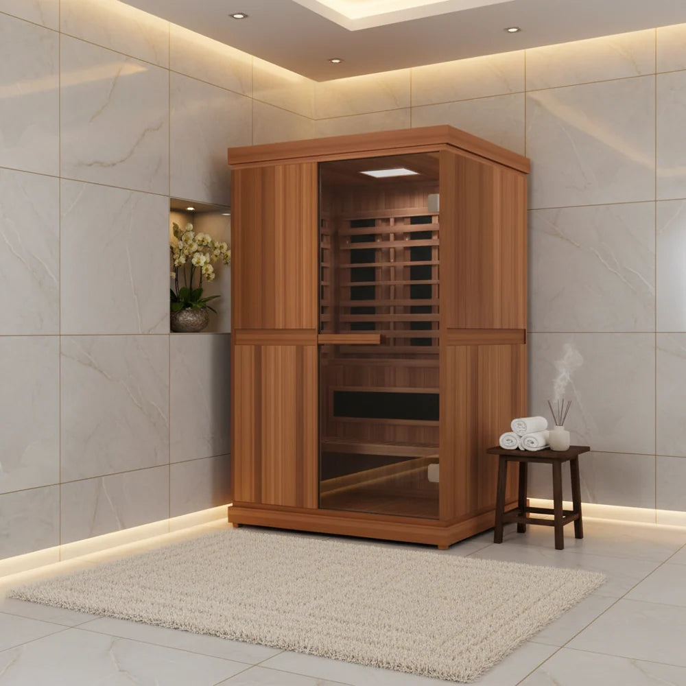 Finnmark FD-4 Trinity 2-Person Hybrid Sauna with Traditional Heater, Infrared & Red Light Therapy | FD-KN004