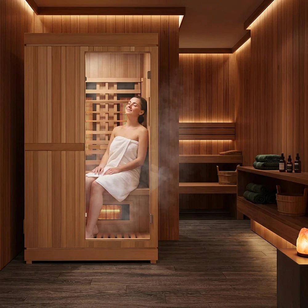 Finnmark FD-4 Trinity 2-Person Hybrid Sauna with Traditional Heater, Infrared & Red Light Therapy | FD-KN004