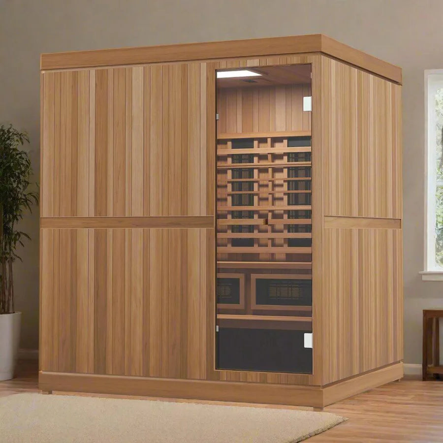 Finnmark FD-5 Trinity XL 4-Person Hybrid Indoor Sauna with Traditional Heater, Infrared & Red Light Therapy | FD-KN005