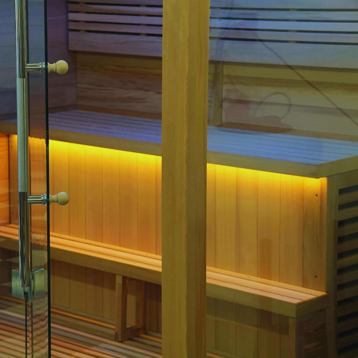 Golden Designs Hanko 3-Person Indoor Traditional Sauna Kit + Red Light Therapy | GDI-7202-01
