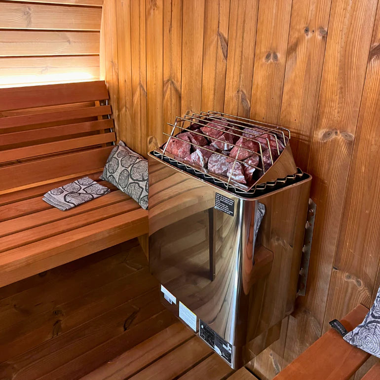 SaunaLife EE8G 4-Person Barrel Sauna | Ergo Elegance Series