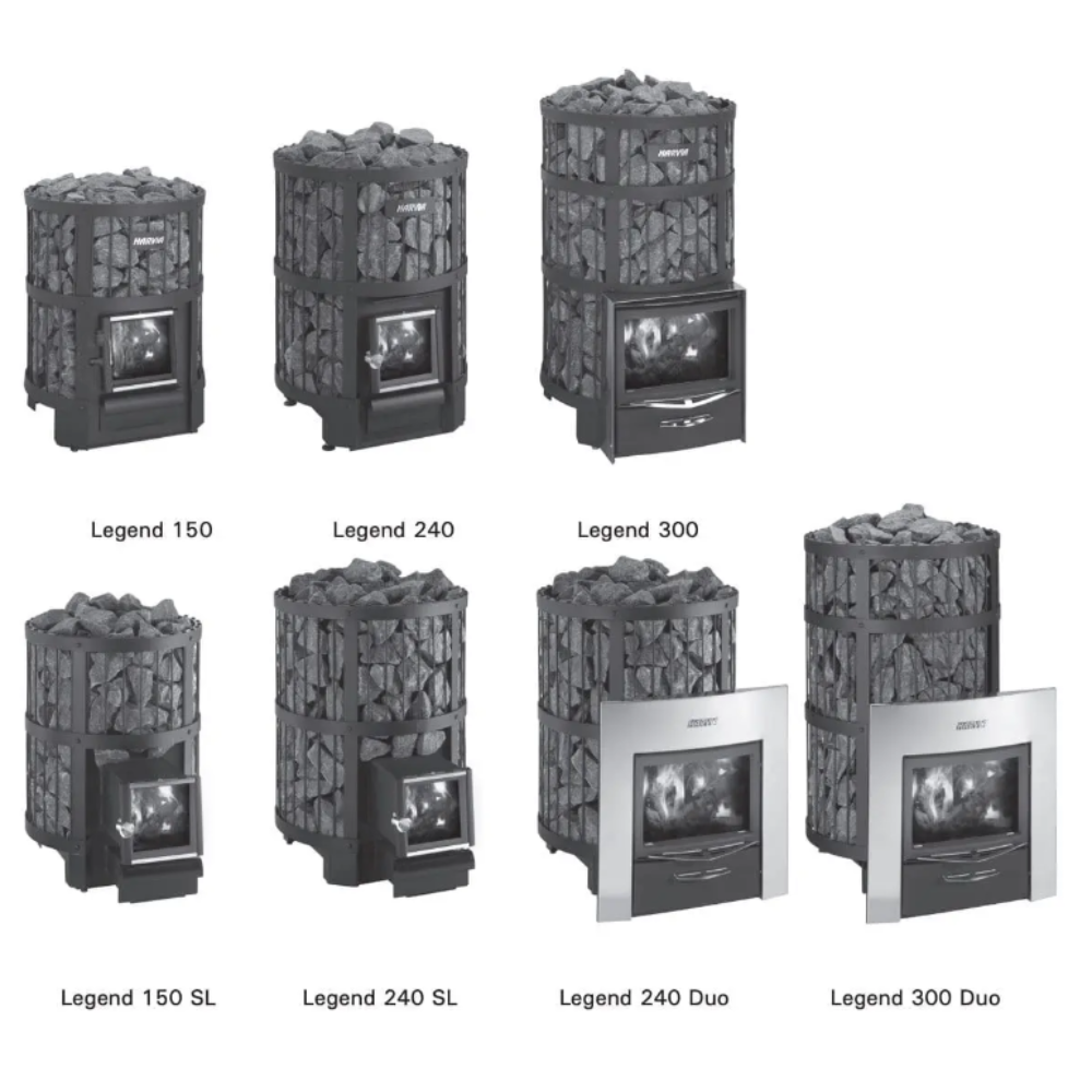 Harvia Legend 150 SL 16kW Wood-Burning Sauna Stove w/ exterior feed | WK150LDSL