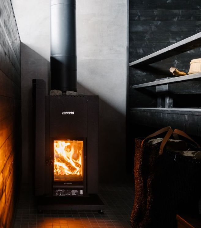 Harvia Linear 22 GreenFlame 15.7kW Low Emission Wood Burning Sauna Stove