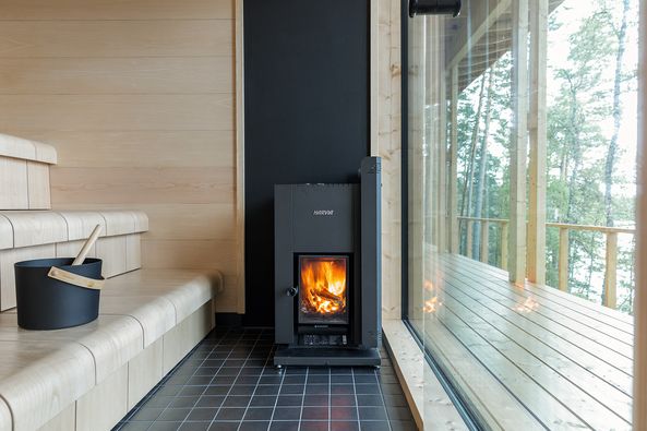 Harvia Linear 22 GreenFlame 15.7kW Low Emission Wood Burning Sauna Stove