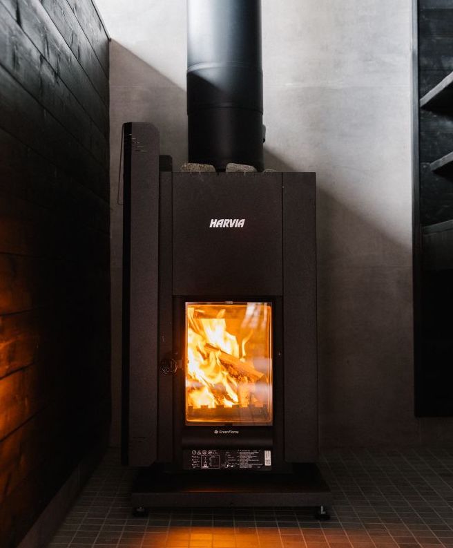 Harvia Linear 22 GreenFlame 15.7kW Low Emission Wood Burning Sauna Stove