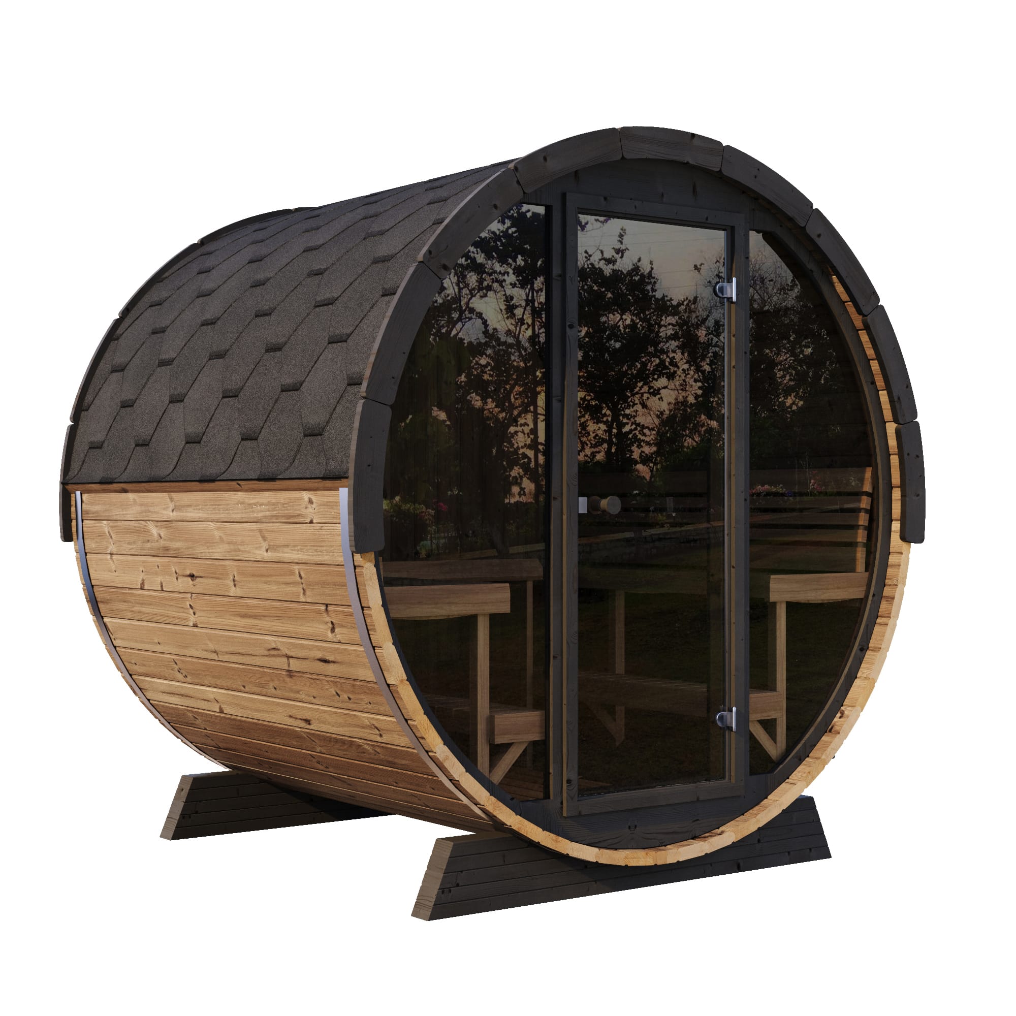 SaunaLife EE8G 4-Person Barrel Sauna | Ergo Elegance Series