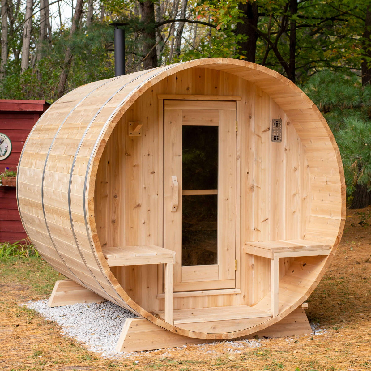 Dundalk Leisurecraft Canadian Timber 4-Person Serenity Barrel Sauna | CTC2245W