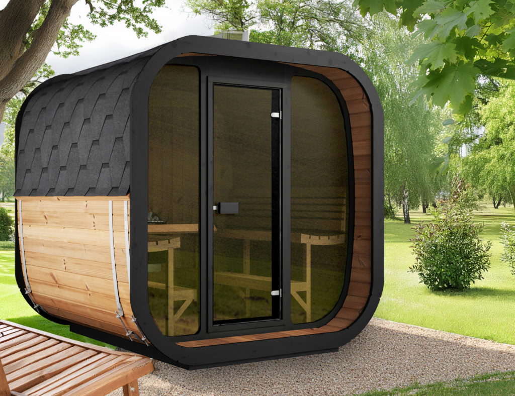 NEW SaunaLife CL7G 6-Person Cube-Series Outdoor Sauna Kit