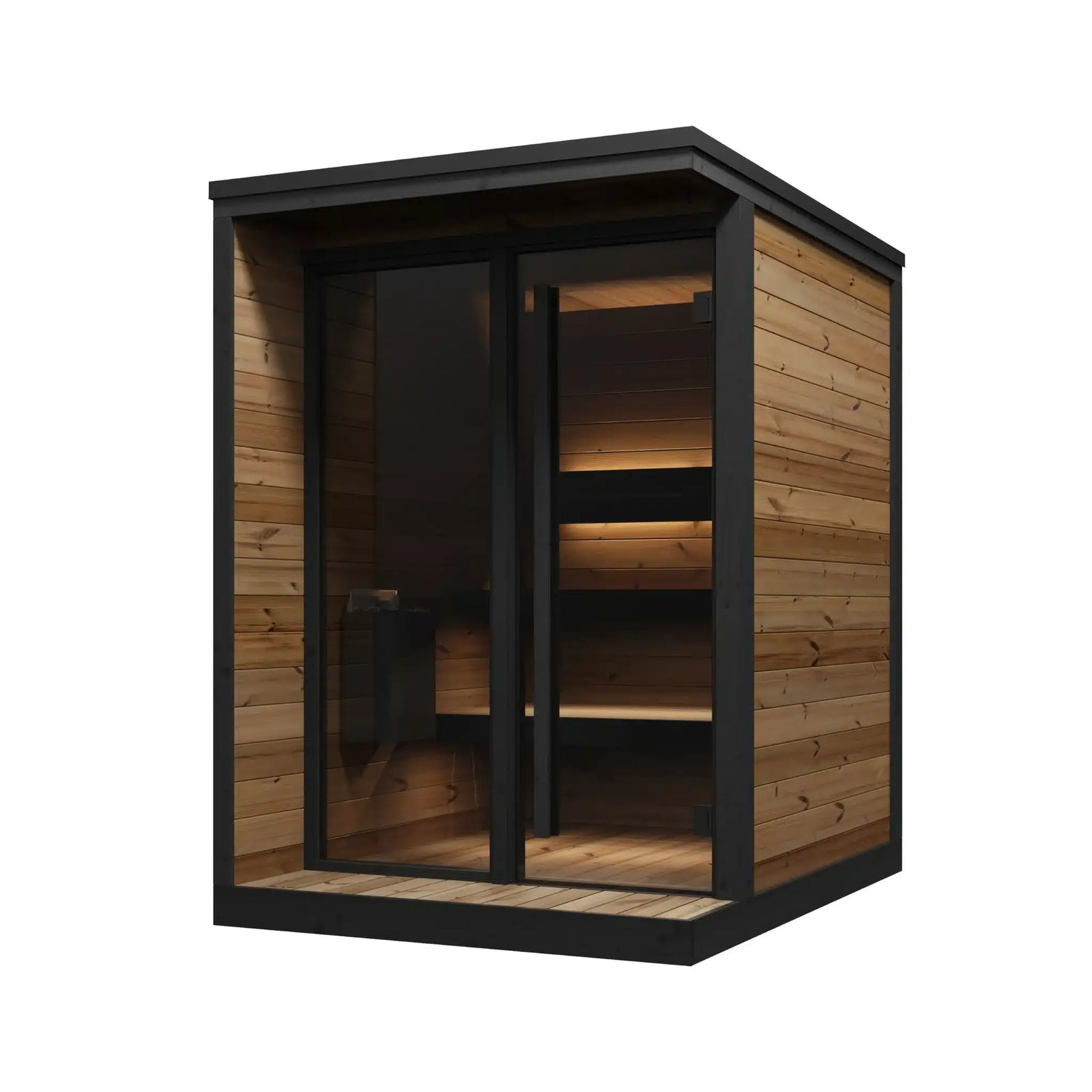 SaunaLife GL4 garden luxury outdoor sauna with integrated porch