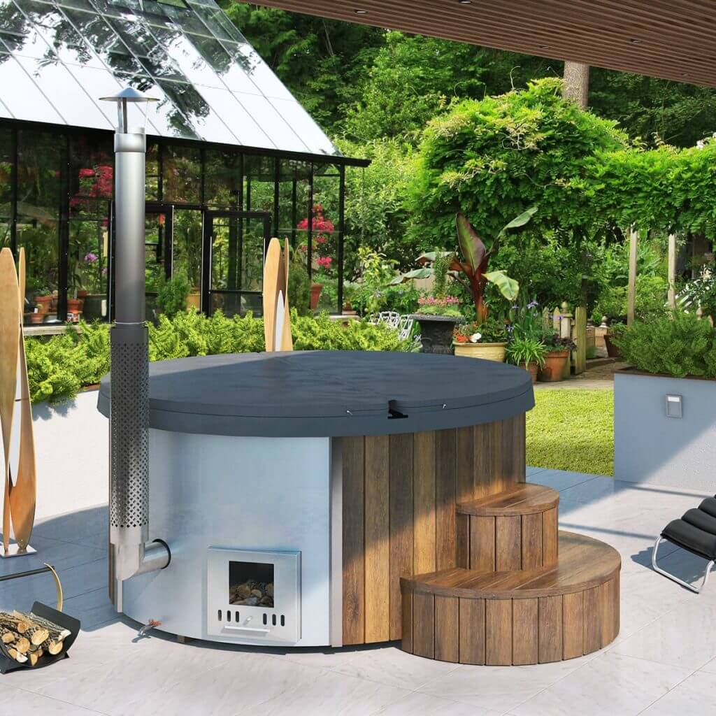 SaunaLife S4 6-Person Wood-Fired Hot Tub | Model S4B/S4N