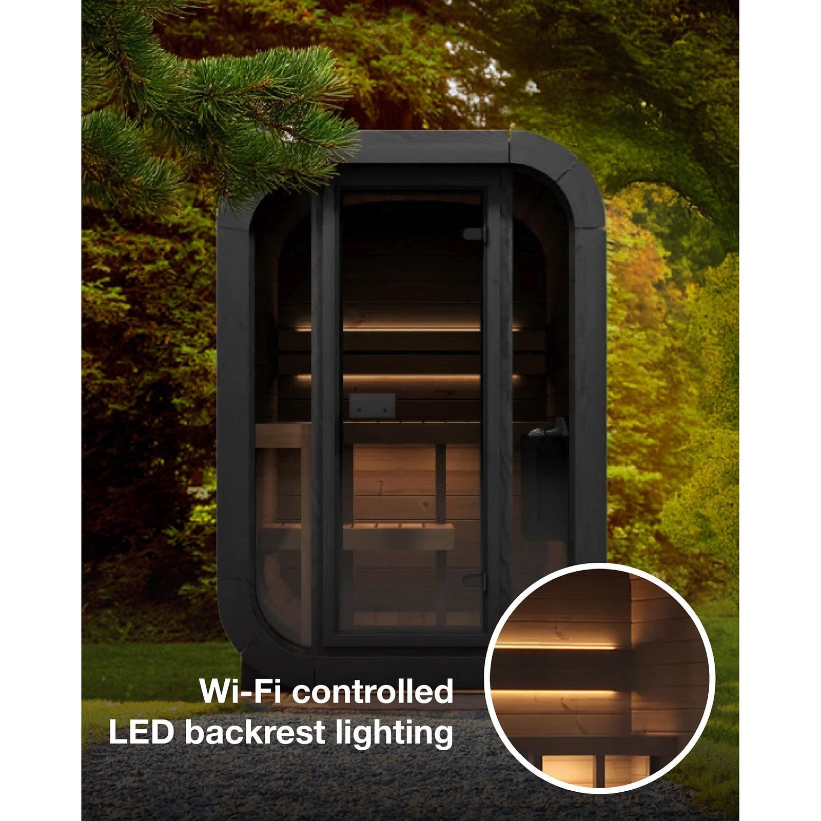 SaunaLife CL3G 2-Person Cube-Series Outdoor Sauna Kit
