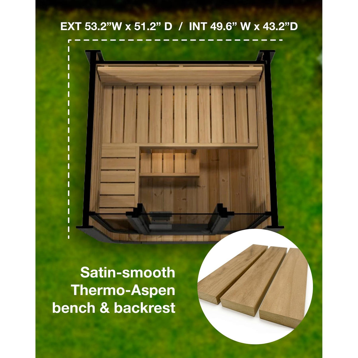 SaunaLife CL3G 2-Person Cube-Series Outdoor Sauna Kit