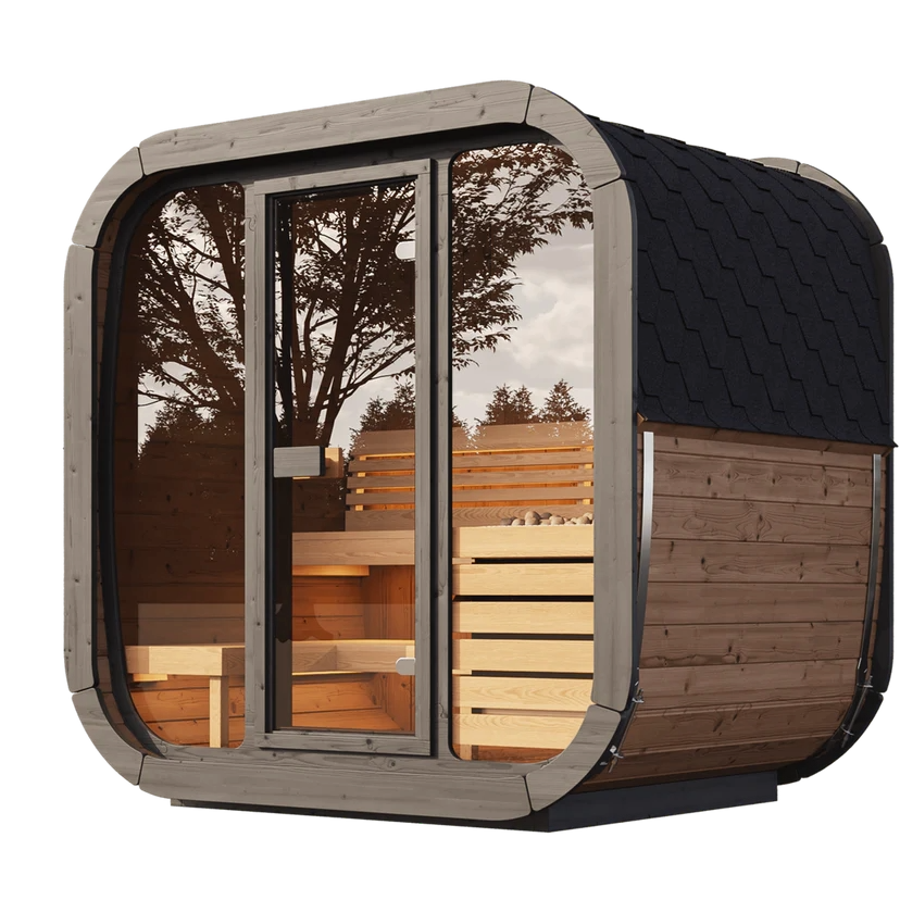 SaunaLife CL5G 4-Person Cube-Series Outdoor Sauna Kit