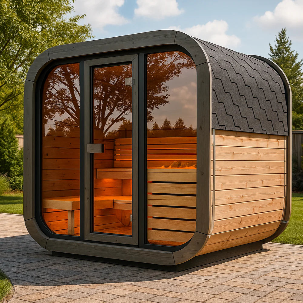 SaunaLife CL5G 4-Person Cube-Series Outdoor Sauna Kit
