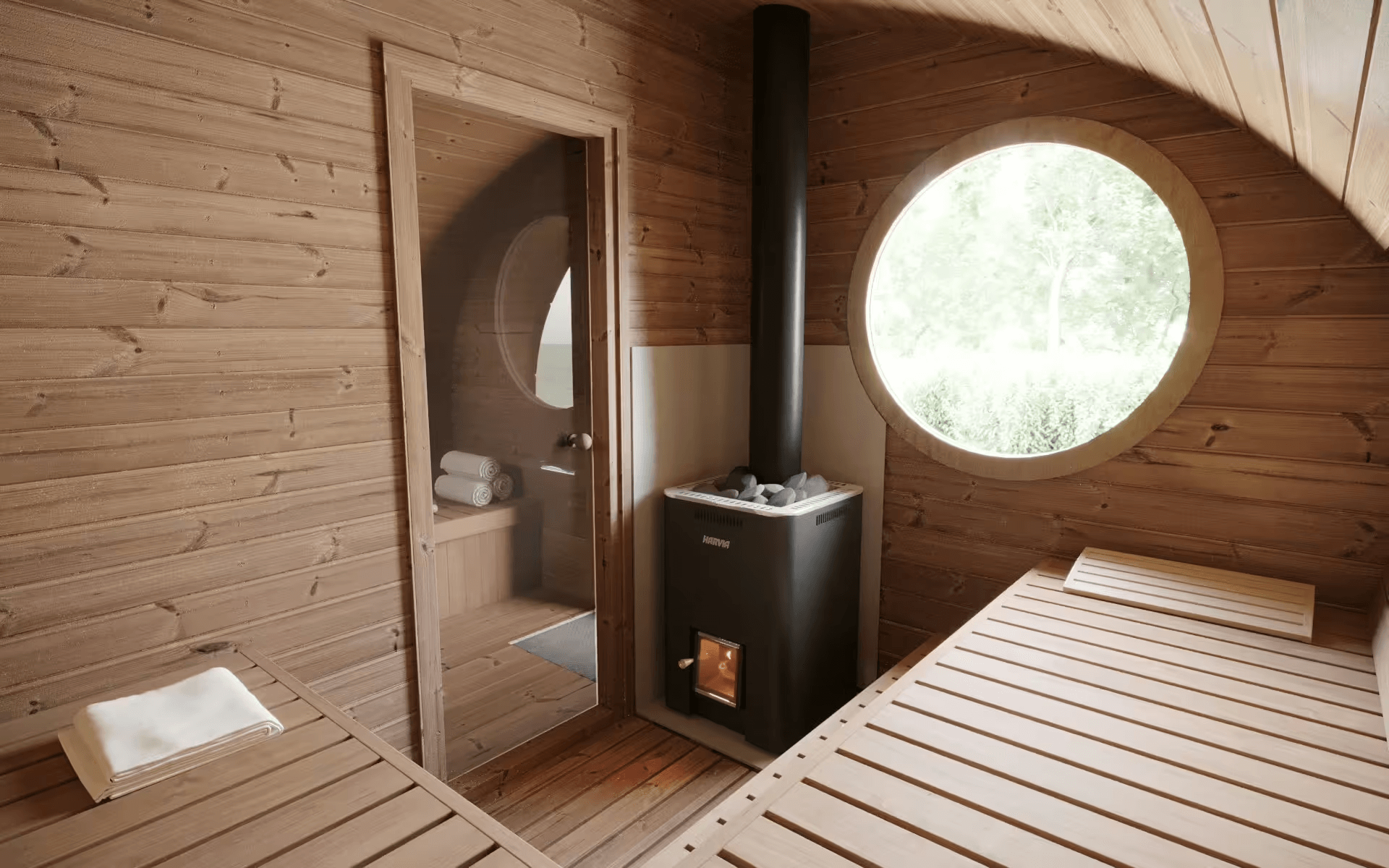 SaunaLife G11 8 Person Outdoor Barrel Sauna