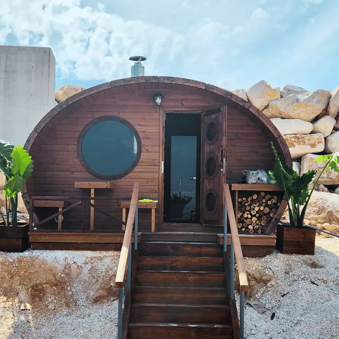 SaunaLife G11 8-Person Outdoor Barrel Sauna