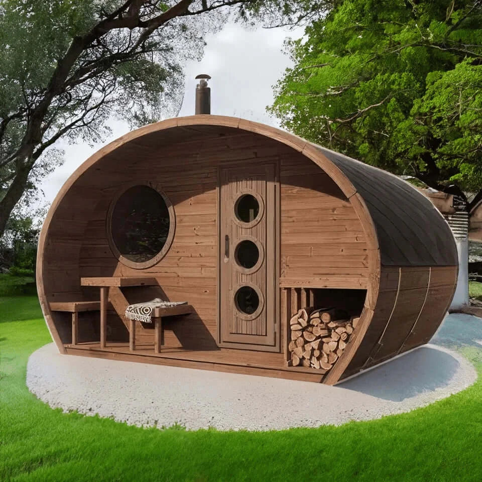 SaunaLife G11 8-Person Outdoor Barrel Sauna