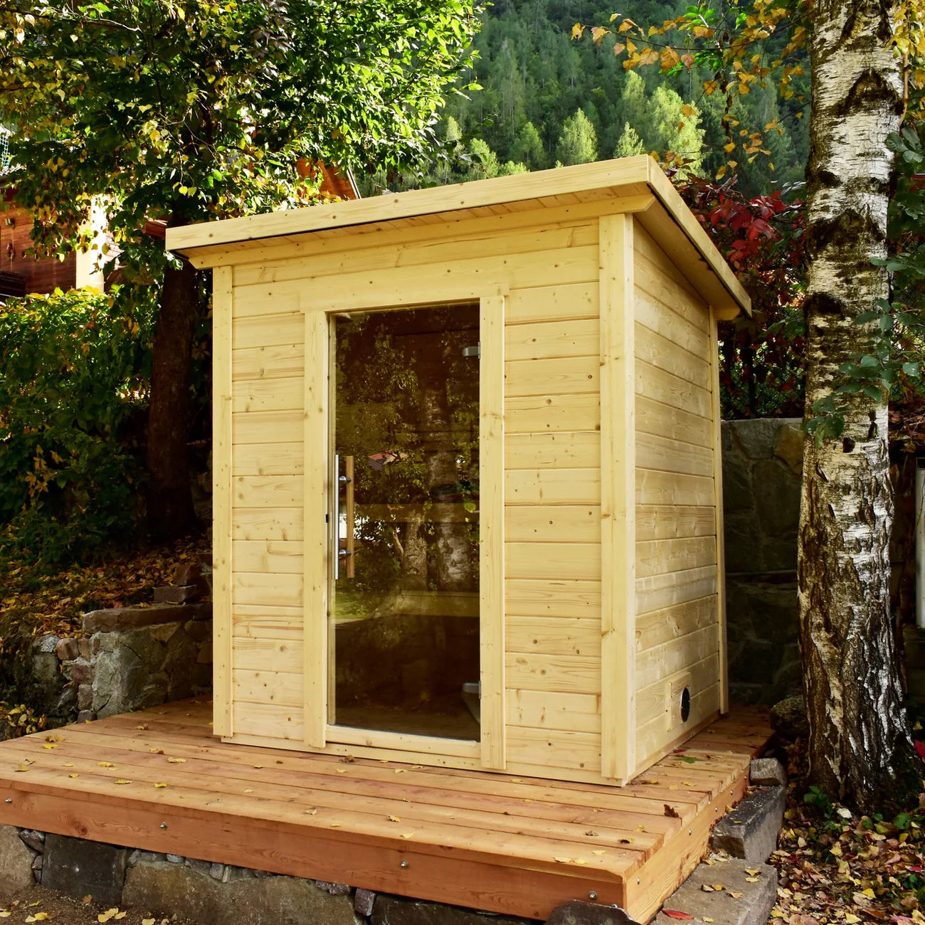 SaunaLife G2 4-Person Traditional Outdoor Sauna Cabin
