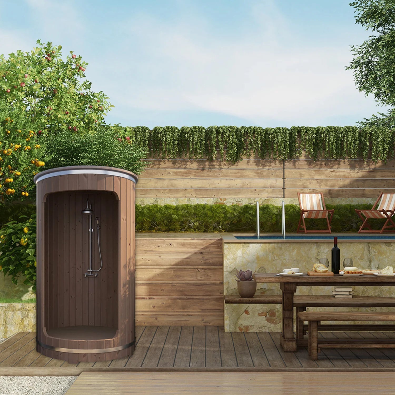 Saunalife R3 Outdoor Barrel Shower
