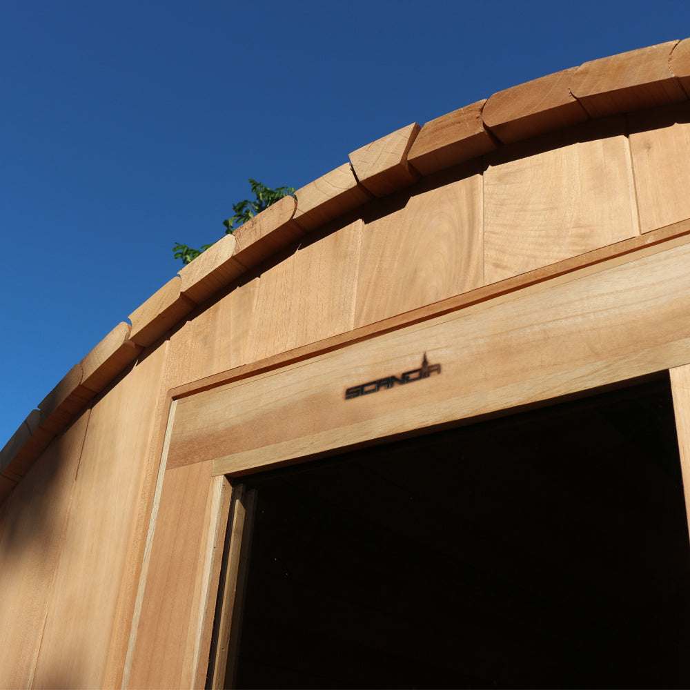 Scandia 2-8 Person Barrel Sauna w/ Electric Heater