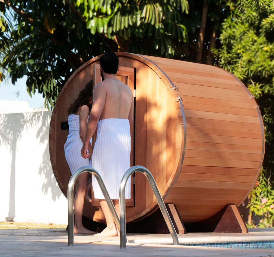 Scandia 2-8 Person Barrel Sauna w/ Electric Heater
