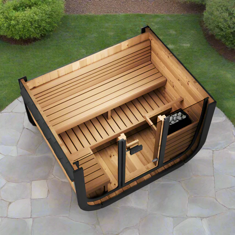 SaunaLife CL5G 4-Person Cube-Series Outdoor Sauna Kit