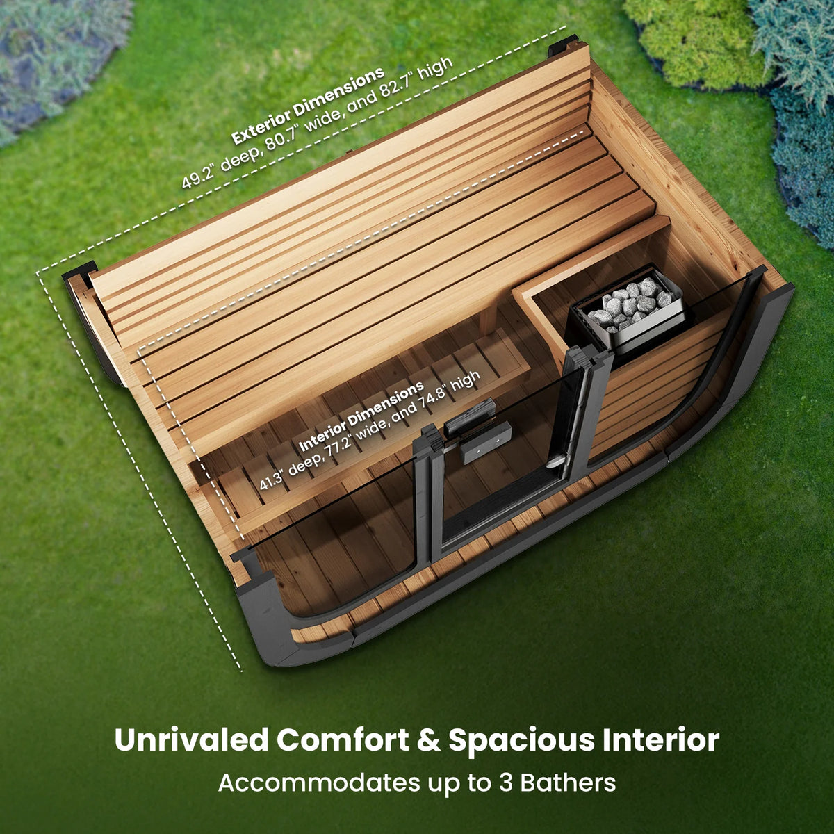 SaunaLife CL4G 3-Person Cube-Series Outdoor Sauna Kit