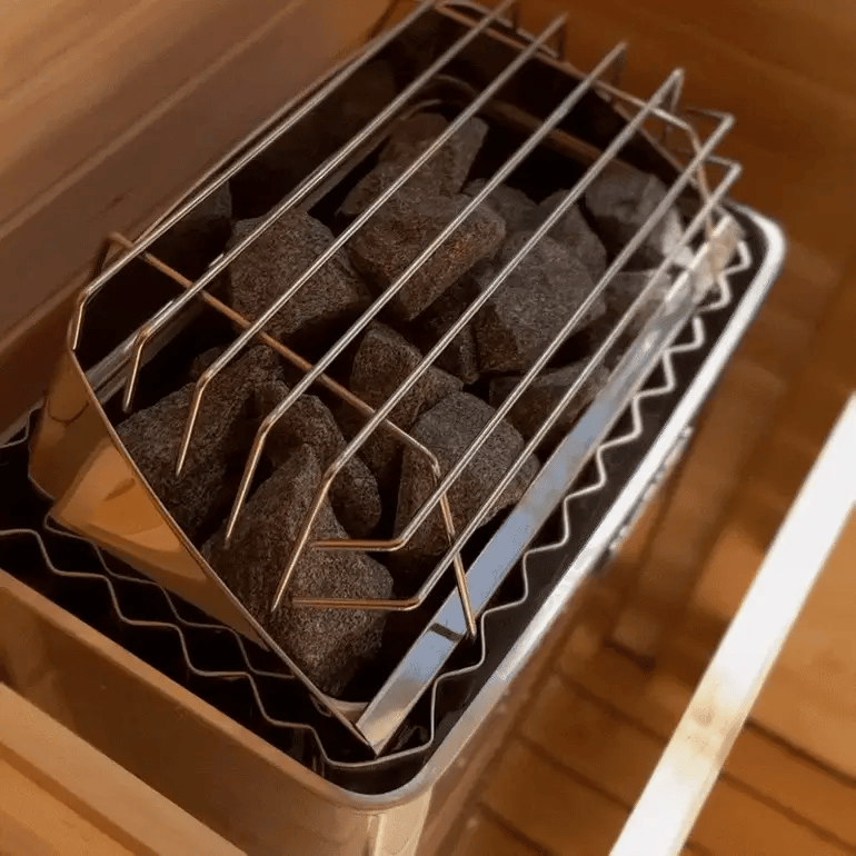 Harvia KIP with built in controls sauna heater with metal basket and stones