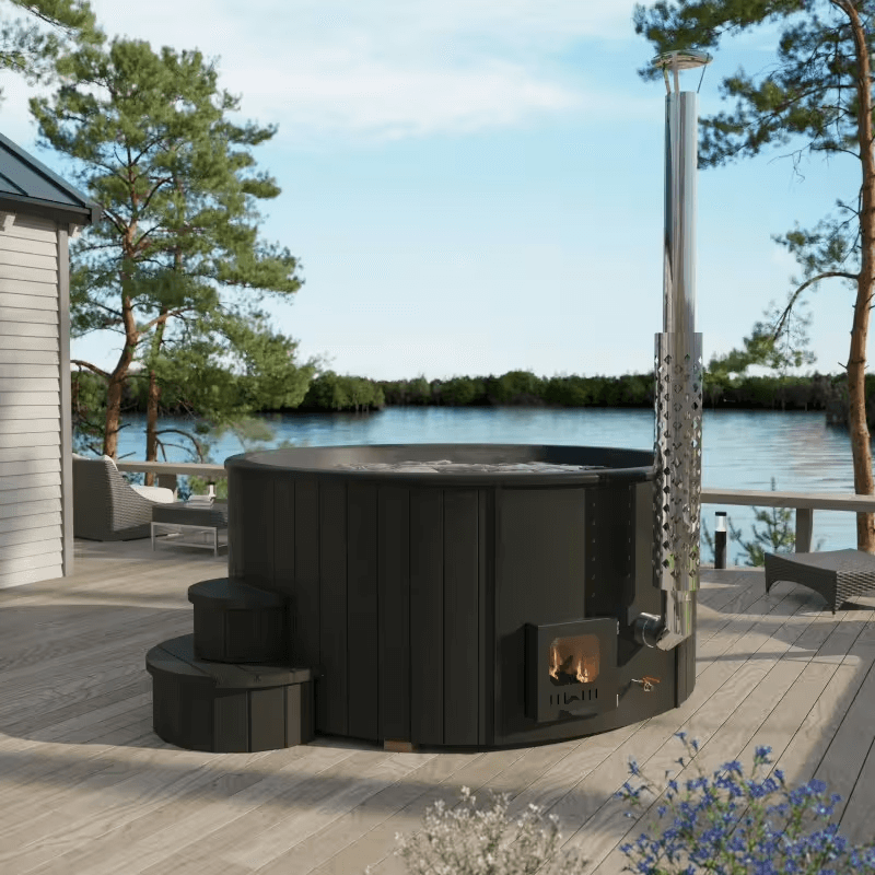 SaunaLife S4 6 Person Wood-Fired Hot Tub | Models S4B/S4N