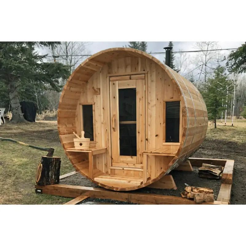 Dundalk Leisurecraft Canadian Timber 6-Person Tranquility Barrel Sauna | CTC2345W