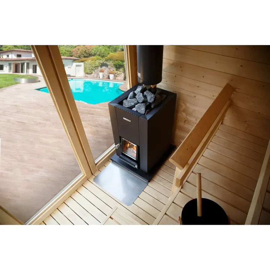 Harvia Linear 22 GreenFlame 15.7kW Low Emission Wood Burning Sauna Stove