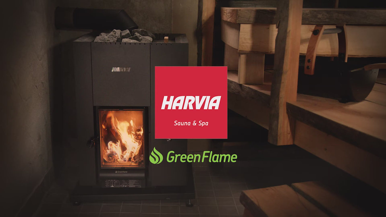 Harvia Linear 22 GreenFlame 15.7kW Low Emission Wood Burning Sauna Stove