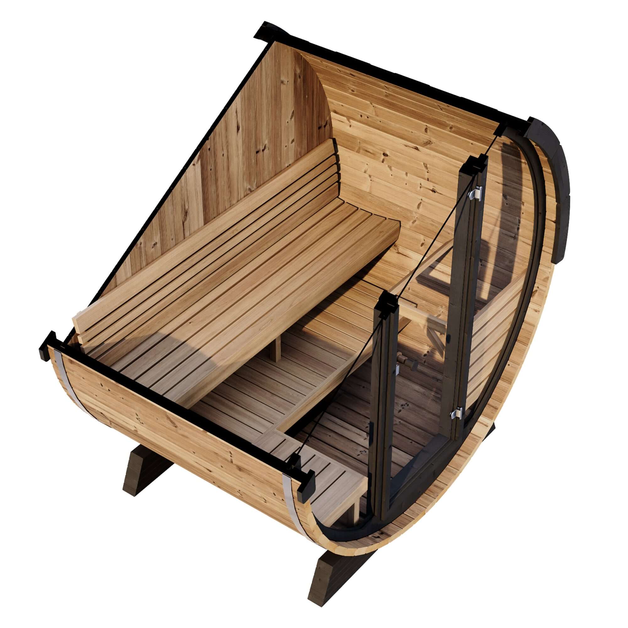 SaunaLife EE6G 4-Person Barrel Sauna | Ergo Elegance Series