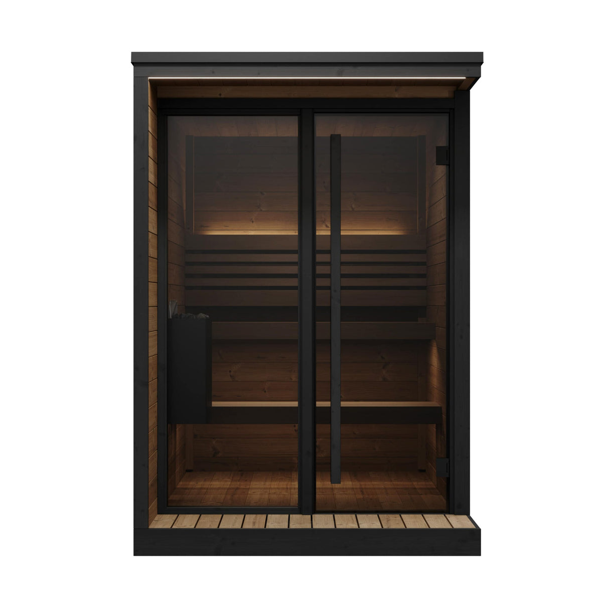 SaunaLife GL4 exterior black trim and horizontal eaves